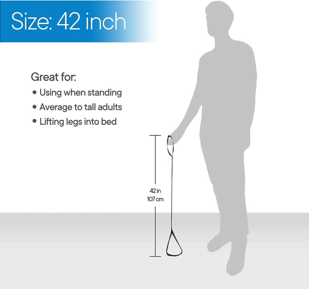 RMS 35 Inch Long Leg Lifter - Durable  Rigid Hand Strap  Foot Loop - Ideal Mobility Tool for Wheelchair, Hip  Knee Replacement Surgery