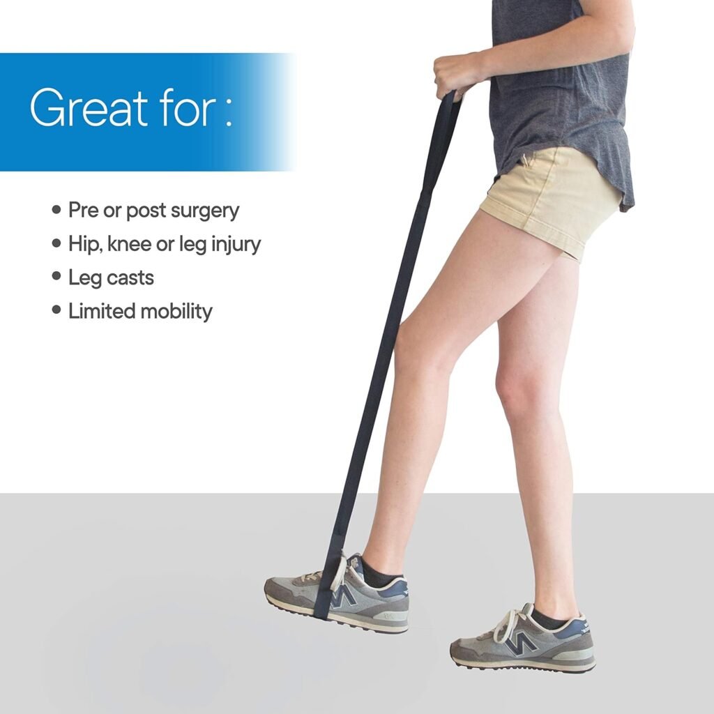 RMS 35 Inch Long Leg Lifter - Durable  Rigid Hand Strap  Foot Loop - Ideal Mobility Tool for Wheelchair, Hip  Knee Replacement Surgery