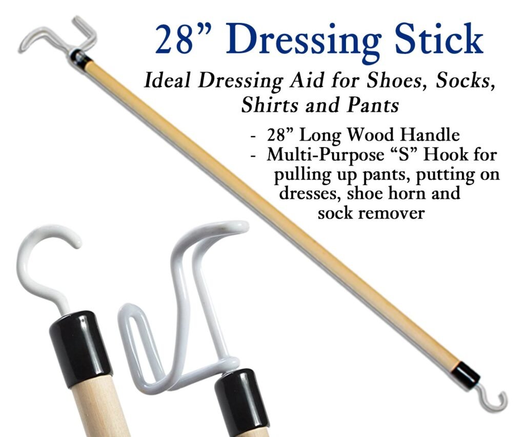 RMS Deluxe 5 Piece Set Hip Kit - Ideal for Recovering from Hip Replacement, Knee or Back Surgery, Mobility Tool for Moving and Dressing (26 Inch Reacher)