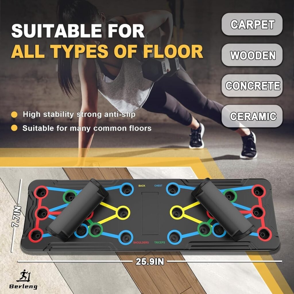 Solid Push Up Board 15 in 1 Home Workout Equipment Multi-Functional Pushup Stands System Fitness Floor Chest Muscle Exercise Professional Equipment Burn Fat Strength Training Arm Men  Women Weights , Best Choice for Daily Gifts