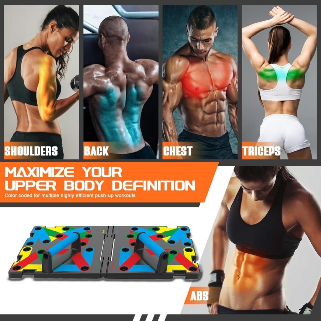 Solid Push Up Board 15 in 1 Home Workout Equipment Multi-Functional Pushup Stands System Fitness Floor Chest Muscle Exercise Professional Equipment Burn Fat Strength Training Arm Men  Women Weights , Best Choice for Daily Gifts