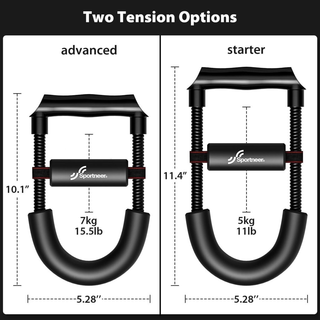 Sportneer Wrist Strengthener, Forearm Exerciser with Adjustable Tension for Improving Strength - Hand Developer Arm Grip Workout Strength Trainer for Starter and Pro - Workout Equipment Home Gym