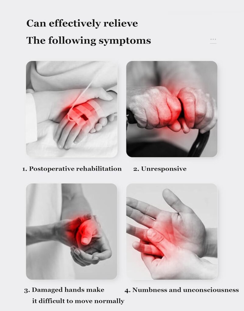 Stroke Hemiplegia Finger Exerciser, New Upgraded Flexible Pneumatic Tube, Stretch and fist Positions can be Adjusted independently, Relieves Cramps and Curls