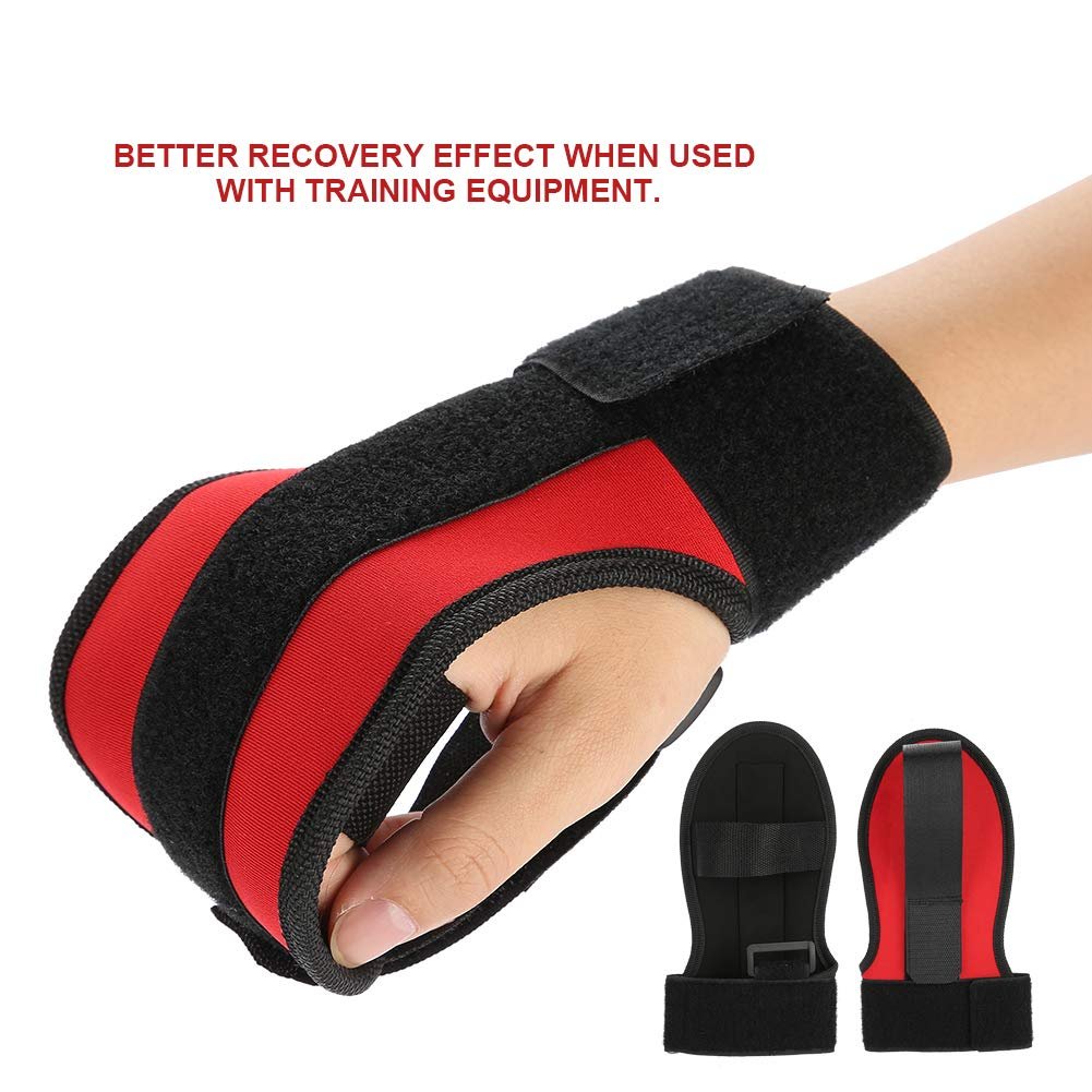 Stroke Recovery Gloves Black Finger Glove Auxiliary Fixed Glove Rehabilitation Training Equipment Hand Fist Stroke Hemiplegia Fixed Hand Fingers Traction Hand Brace Splint Support For Stroke(#1)