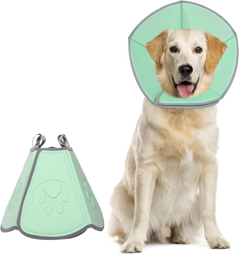 TAVAYVIP Adjustable Soft Dog Cone, Recovery Collar for Dog After Surgery Anti-Bite Lick Wound Healing, Elizabethan Collar (OR-S)