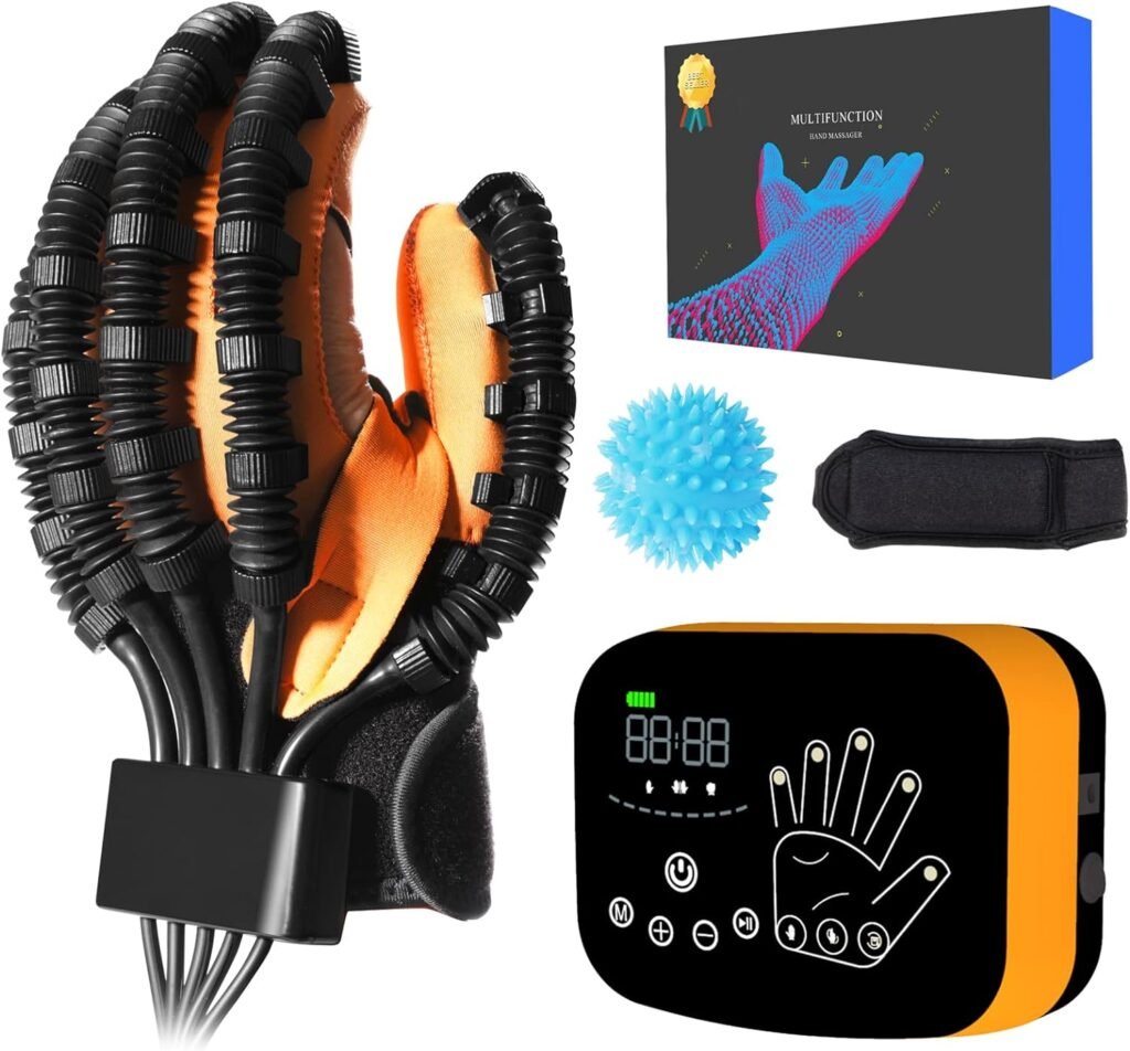 YIOCHOS Upgraded Finger Rehabilitation Robot Gloves,rehabilitation Gloves for Stroke,arthritis Hemiplegia Cerebral Palsy Hand Paralysis Patients Hand Function Physiotherapy Robotic Recovery Gloves