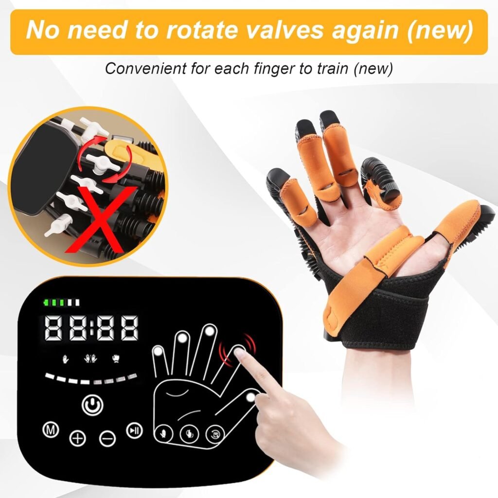 YIOCHOS Upgraded Finger Rehabilitation Robot Gloves,rehabilitation Gloves for Stroke,arthritis Hemiplegia Cerebral Palsy Hand Paralysis Patients Hand Function Physiotherapy Robotic Recovery Gloves