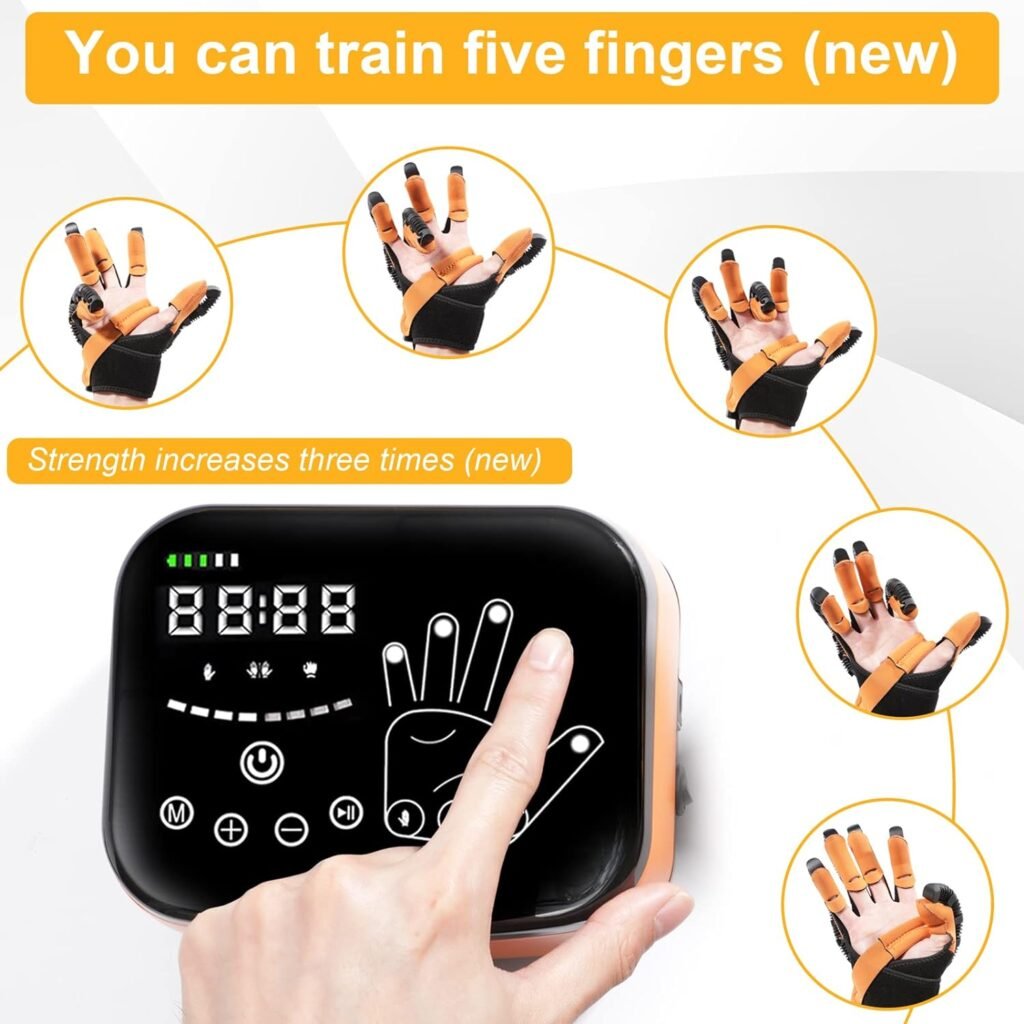 YIOCHOS Upgraded Finger Rehabilitation Robot Gloves,rehabilitation Gloves for Stroke,arthritis Hemiplegia Cerebral Palsy Hand Paralysis Patients Hand Function Physiotherapy Robotic Recovery Gloves