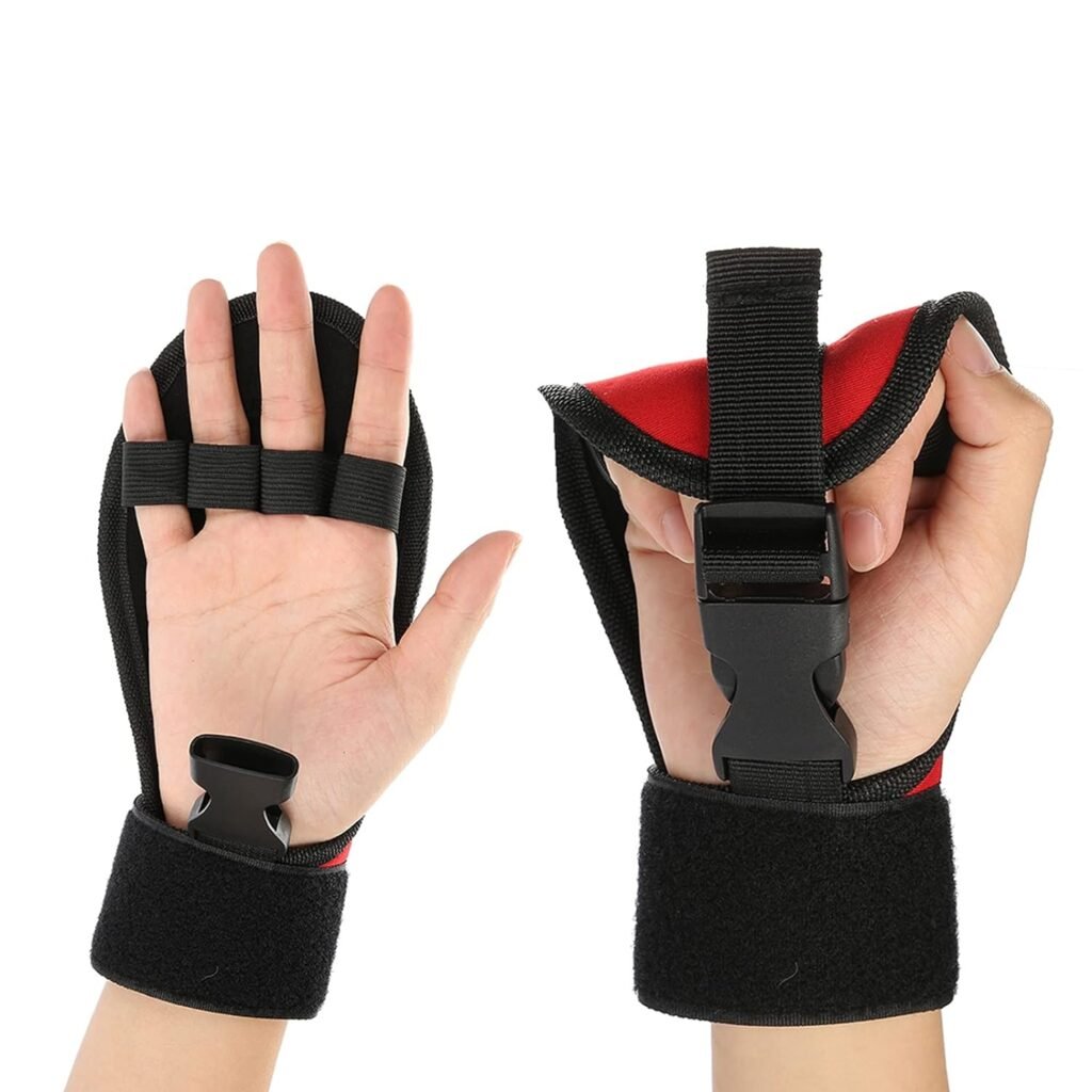 ZJchao Auxiliary Finger Splint Brace Stroke Gloves, Fixed Rehabilitation Training Hand Fist Splint for Stroke Hemiplegia Elderly, Patient And Athlete Finger Suitable(01# Buckle Type)