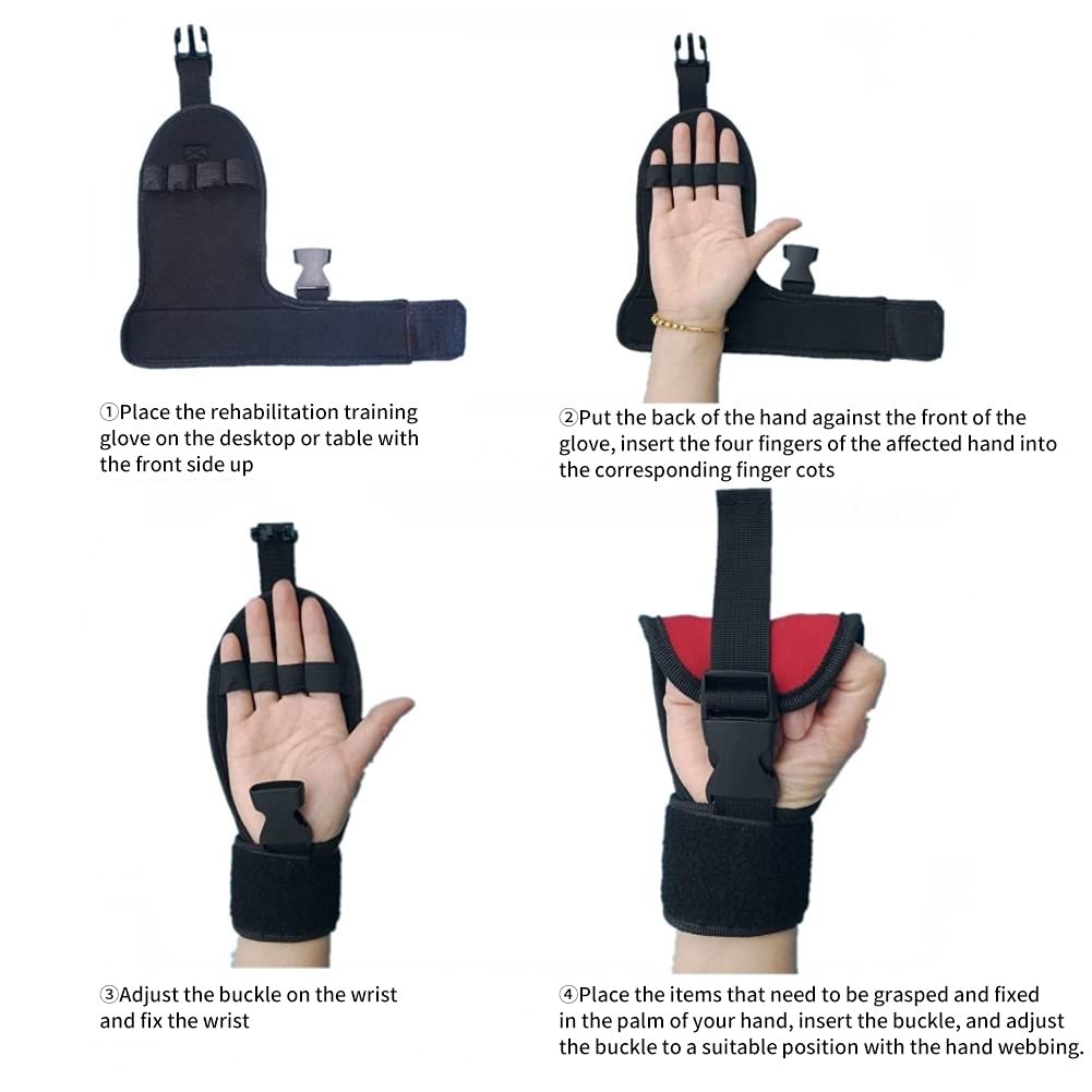 ZJchao Auxiliary Finger Splint Brace Stroke Gloves, Fixed Rehabilitation Training Hand Fist Splint for Stroke Hemiplegia Elderly, Patient And Athlete Finger Suitable(01# Buckle Type)