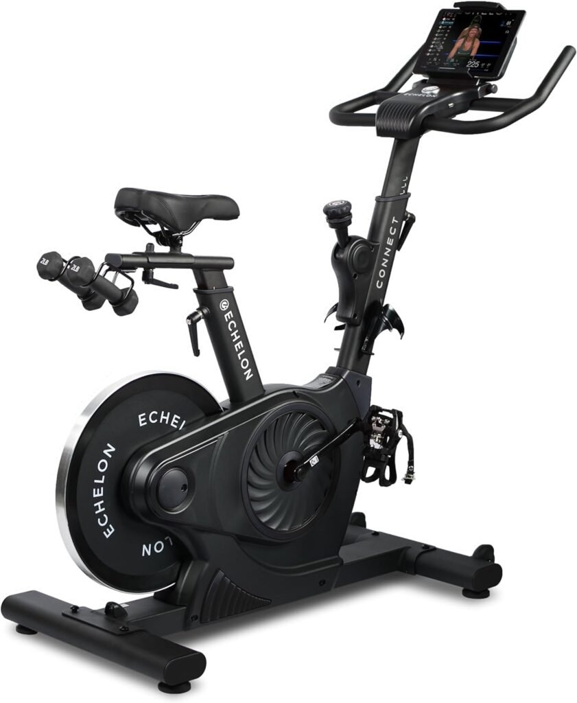 Echelon Fitness - Exercise Bike - Smart Connect Workout Bike - Magnetic Resistance Mechanism - Stationary Bikes with Speed Monitor  Adjustable Seat - Indoor Bike - Bluetooth Connectivity -136 KG