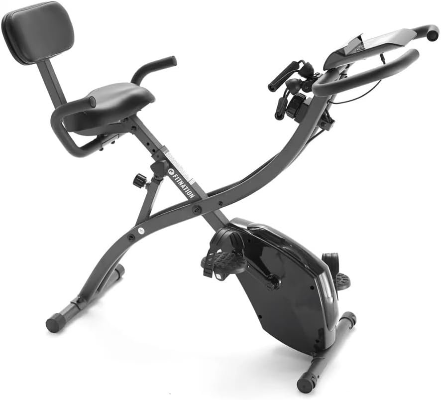 Echelon Flex Express Folding Exercise Bike: Magnetic, Foldable, Upright/Recumbent, Multi-Level Resistance, Arm Resistance Band, and LCD Display