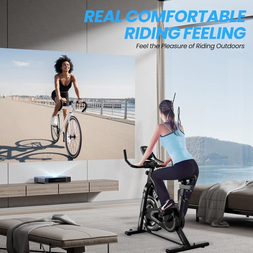 Exercise Bike-Indoor Cycling Bike Stationary Bike for Home, Workout bike With Comfortable Seat Cushion and Digital Display (GrayBlack)