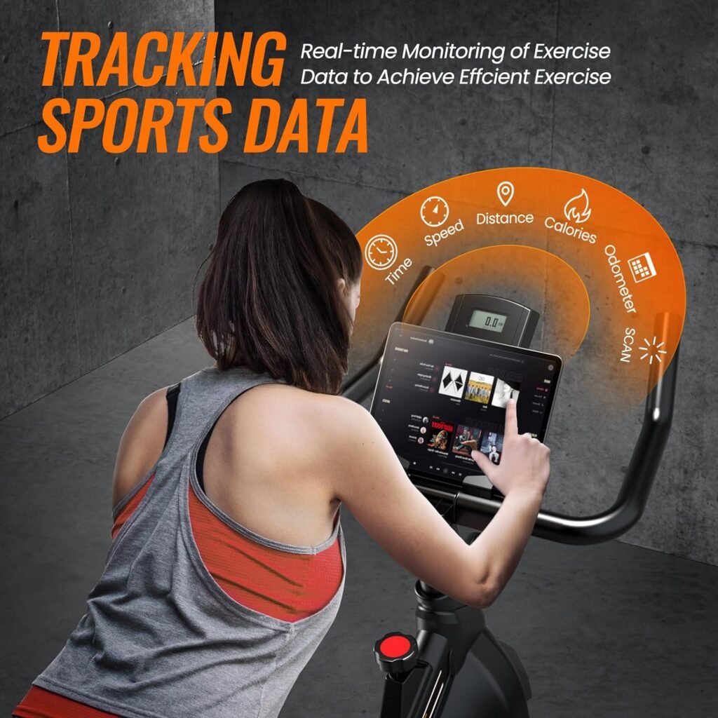 Exercise Bike-Indoor Stationary Bike for Home Gym,Workout Bike With Belt Drive,Cycling Bike With Digital Display  Comfortable Seat Cushion,Black Orange