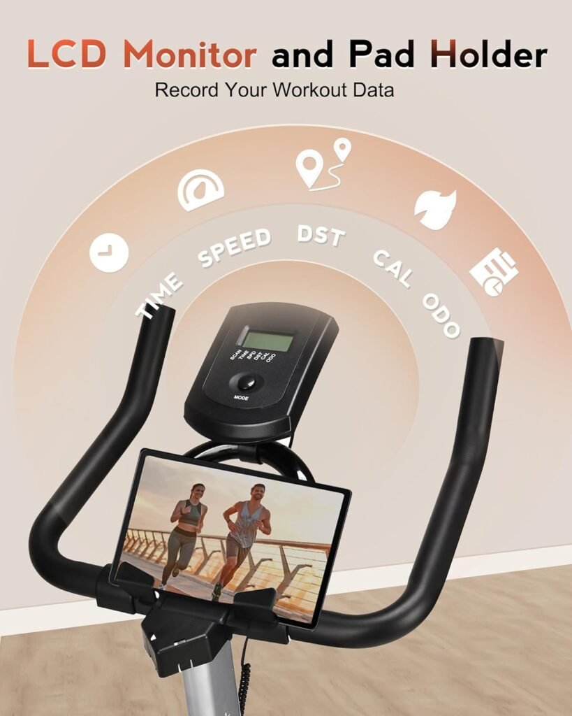 Exercise Bike, Stationary Bikes for Home, Indoor Cycling Bike/Brake Pad, Indoor Bike with Pad Mount  Comfortable Seat Cushion, Workout Bike LCD Display