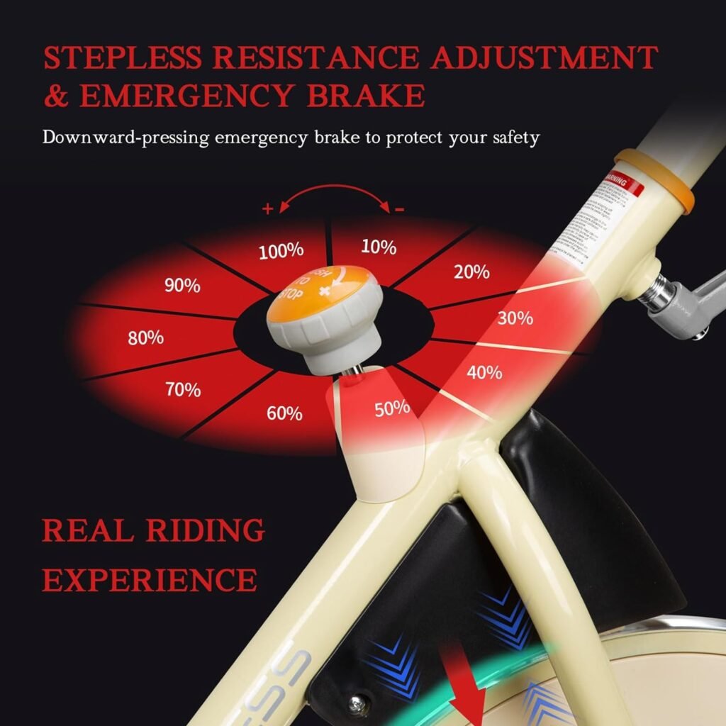 Exercise Bike, Stationary Excersize Bicycle Indoor, Magnetic Resistance Belt Drive Sport Workout Cycling Bike for Home Cardio Gym