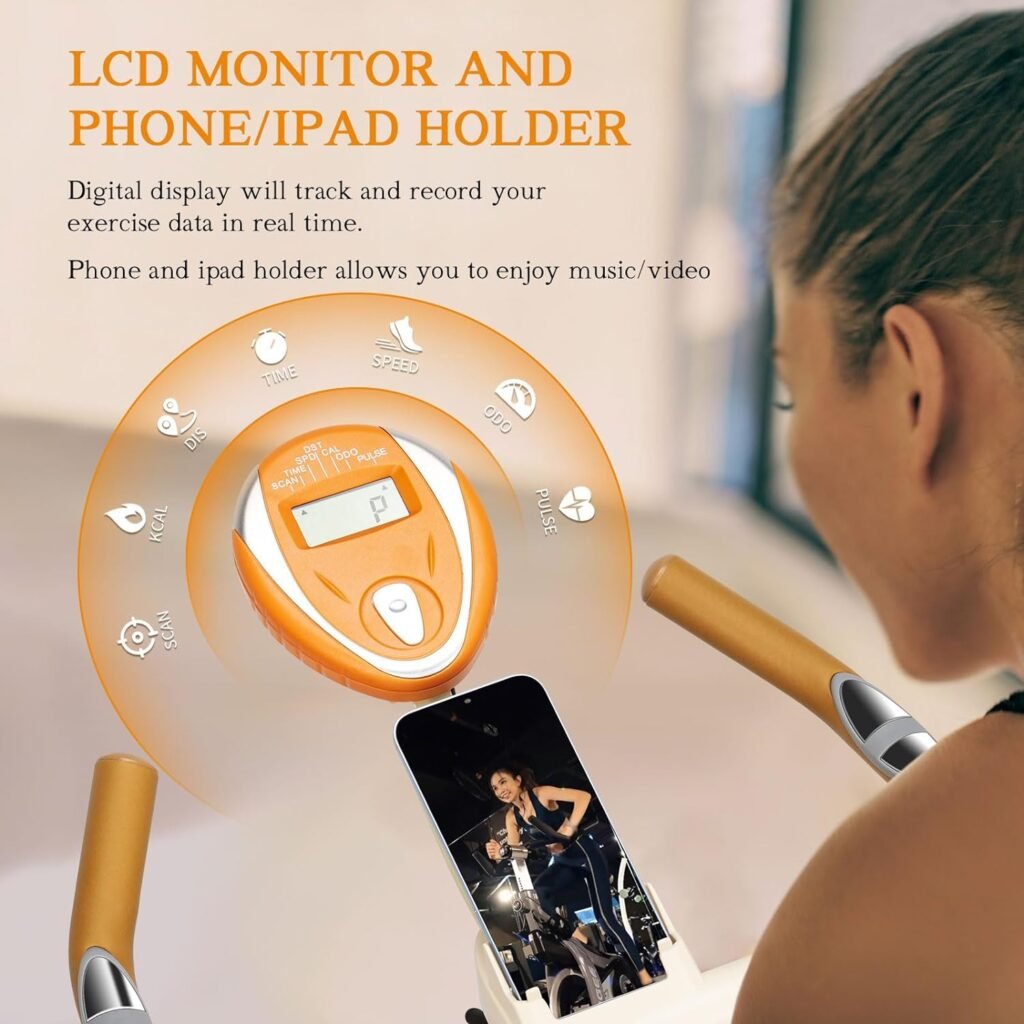 Exercise Bike, Stationary Excersize Bicycle Indoor, Magnetic Resistance Belt Drive Sport Workout Cycling Bike for Home Cardio Gym