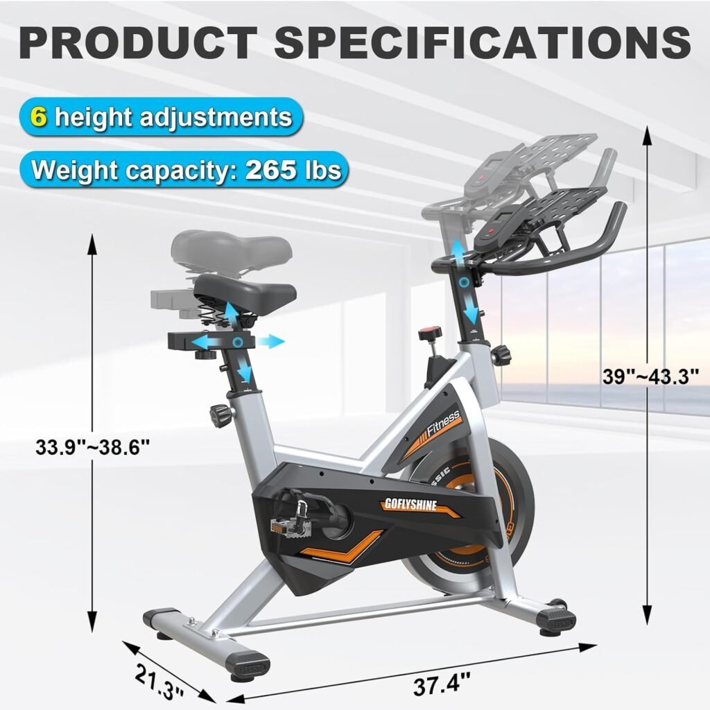 Exercise Bikes Stationary,Exercise Bike for Home Indoor Cycling Bike for Home Cardio Gym,Workout Bike with Ipad Mount  LCD Monitor,Silent Belt Drive