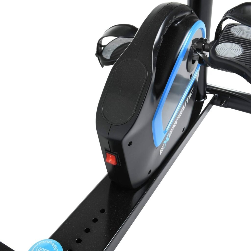 Exerpeutic 2000M Motorized Under Desk Exercise Bike - Electric Legs and Arms Pedal Exerciser - Fitness Equipment for Home Use - Remote Work Office Accessory - Black