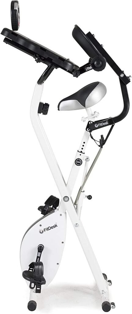 FitDesk Desk Bike 3.0 - Folding Exercise Bike for Work from Home Fitness, Stationary Bike and Desk Exercise Equipment with Built-in Tablet Holder, Bike Desk Workout Equipment, Fully Adjustable  Lightweight
