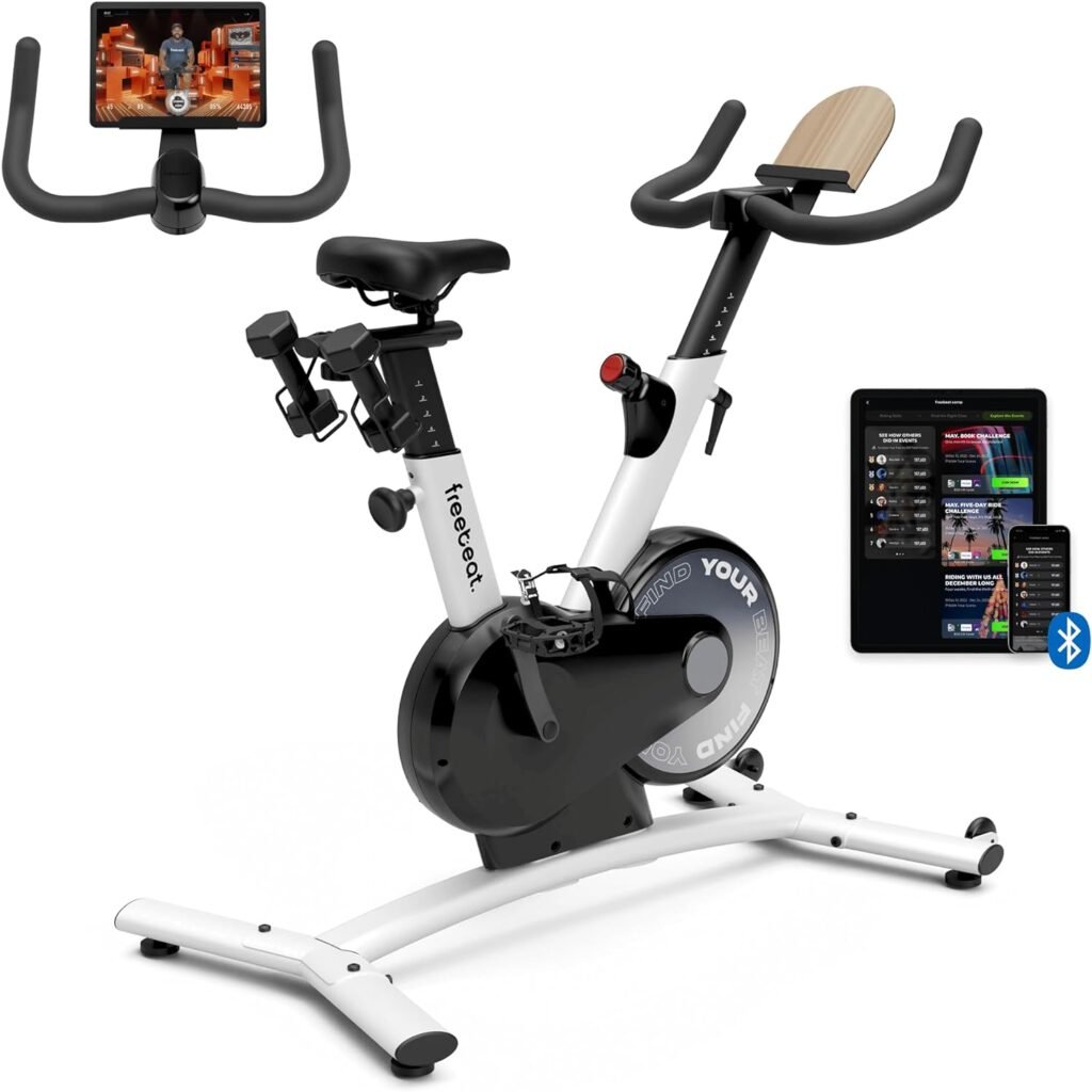 Freebeat Stationary Bike, Smart Indoor Cycling Bike, Exercise Bike with Immersive HD Touchscreen Tuscany Yellow