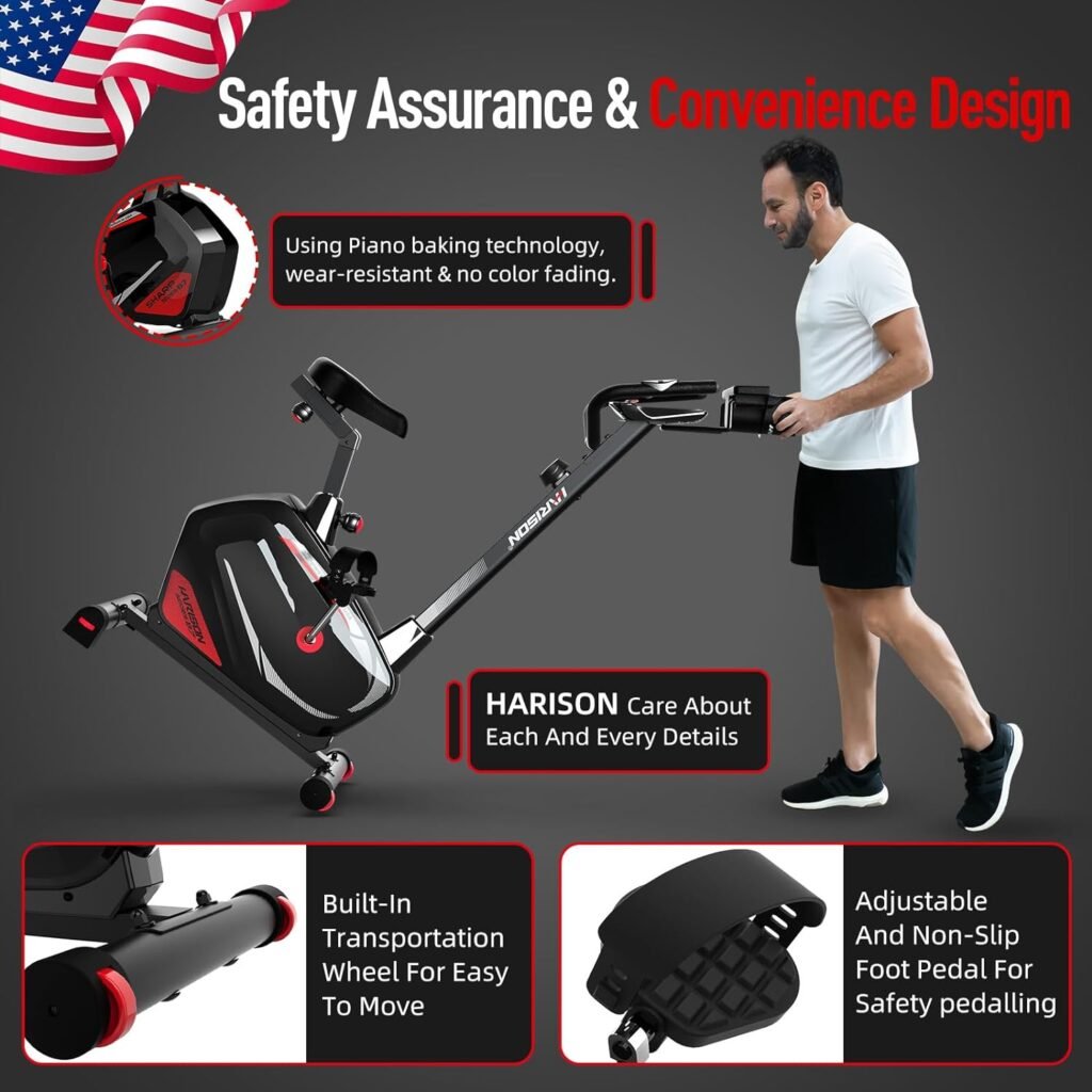 Magnetic Upright Exercise Bike Stationary Indoor Cycling Bike with Tablet Holder for Home Cardio Workout 350 LBS Capacity