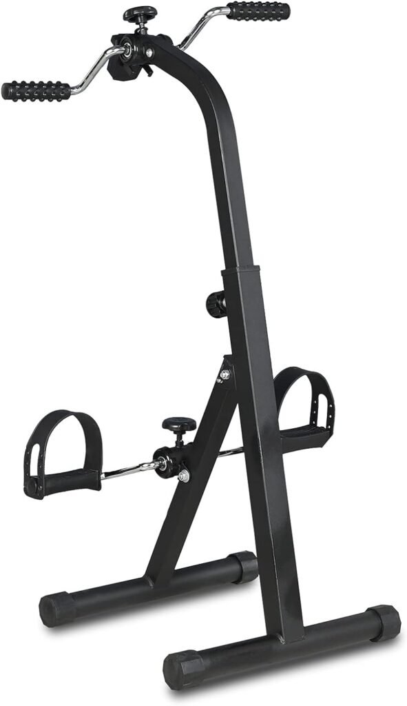 MEETWARM Pedal Exerciser - Hand Arm Leg  Knee Recovery Cycle Medical Peddler - Fitness Rehab Equipment Machine While Sitting for Seniors Elderly - Total Body Exercise Bike Pedals at Home