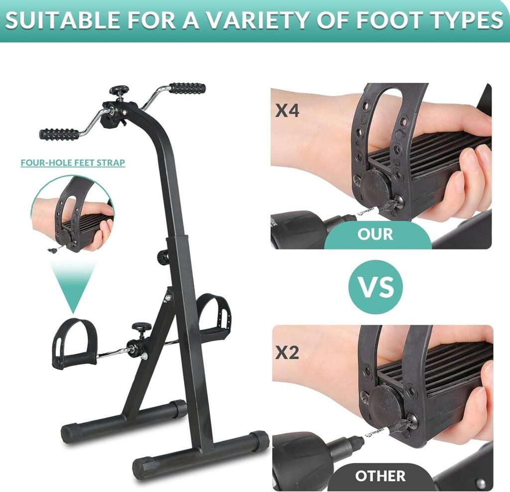 MEETWARM Pedal Exerciser - Hand Arm Leg  Knee Recovery Cycle Medical Peddler - Fitness Rehab Equipment Machine While Sitting for Seniors Elderly - Total Body Exercise Bike Pedals at Home