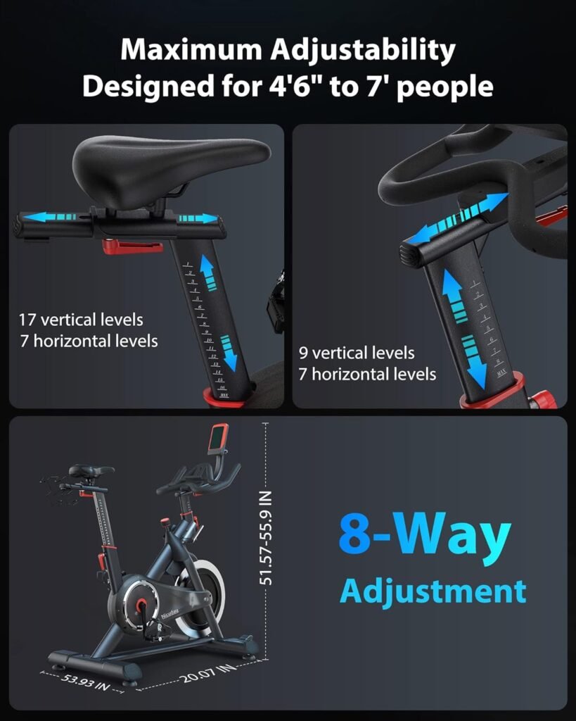 Niceday Indoor Stationary Exercise Bike, Home Cycling Bike with Hyper-Quiet Magnetic Driving System [iPad Mount] [Performance Saddle] [APP Available] [LCD Monitor] [385LB Weight Capacity]