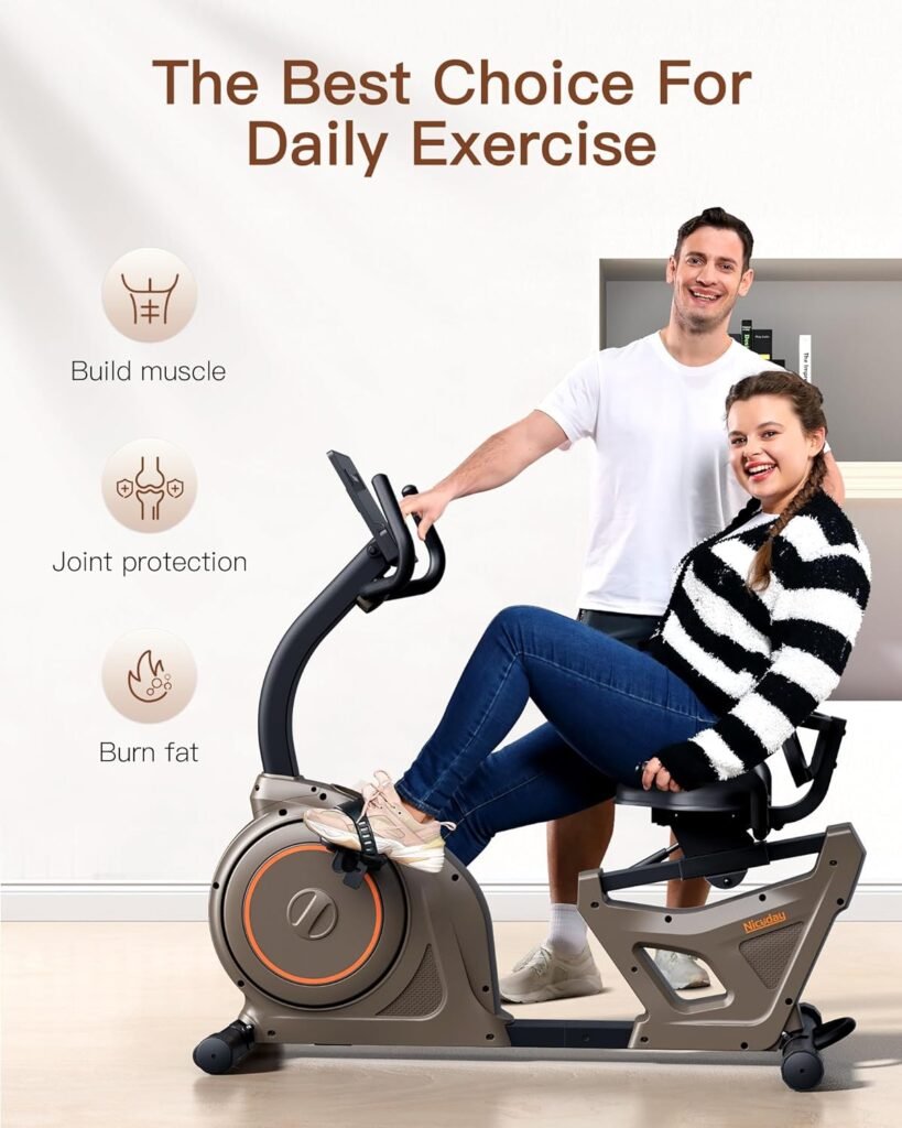Niceday Recumbent Exercise Bike, Indoor Recumbent Exercise Bike for Home with 400LBS Capacity, High-end Stationary Bike with Smart Bluetooth