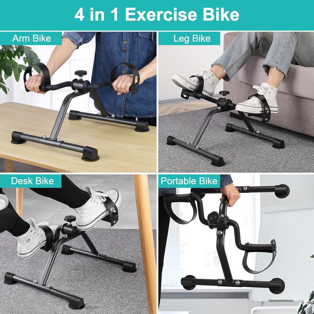 Pedal Exerciser Mini Exercise Bike Foot Peddler for Leg and Arm Rehab Low Impact Under Desk …