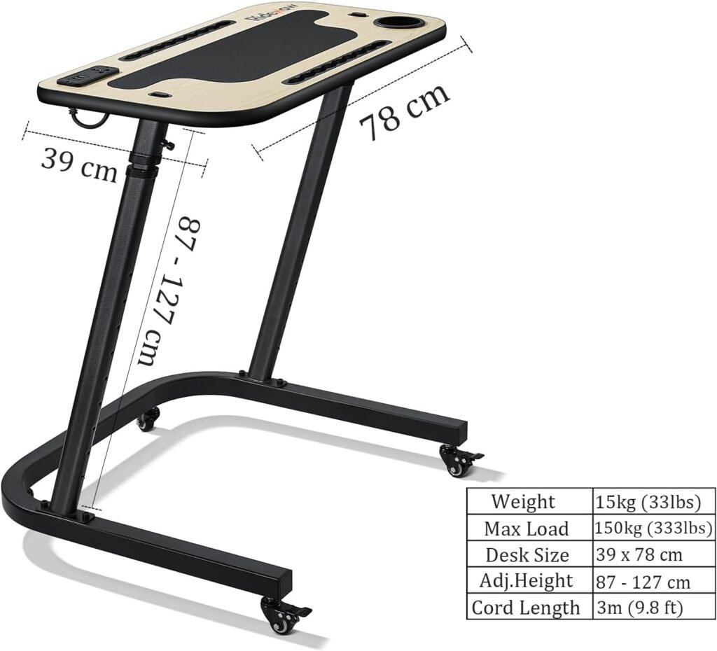 RIDENOW Indoor Bike Trainer Desk Table - Cycling Standing Workstation Work with Computers, Pads, and Phones for Bicycle Fitness Exercise