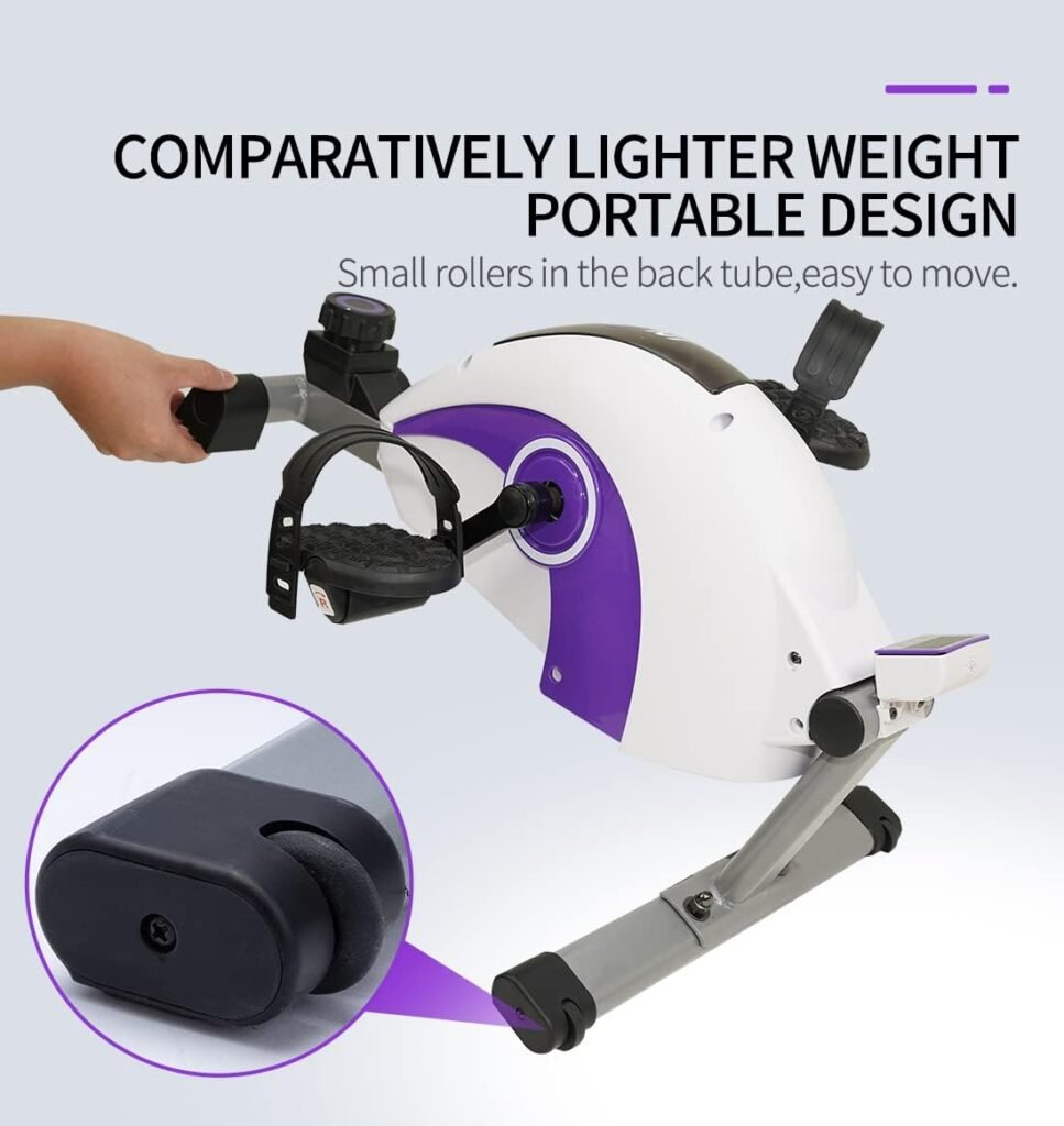 Sitting Mini Exercise Bike - Recumbent Exercise Bikes For Home Steppers Exercise For Seniors While Sitting Under Desk Bike Exercise Equipment Hands Bike Pedal Exerciser IPE210