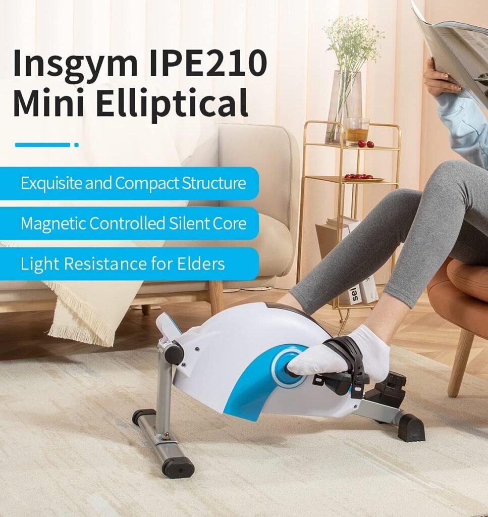 Sitting Mini Exercise Bike - Recumbent Exercise Bikes For Home Steppers Exercise For Seniors While Sitting Under Desk Bike Exercise Equipment Hands Bike Pedal Exerciser IPE210