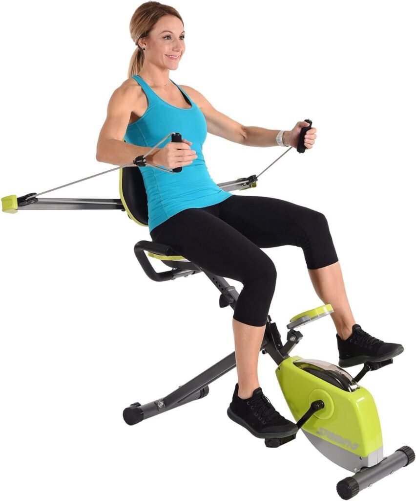 Stamina Wonder Exercise Bike | Build Upper and Lower Body Strength on One Machine | Includes Two Online Workout Videos, Chartreuse and Gray