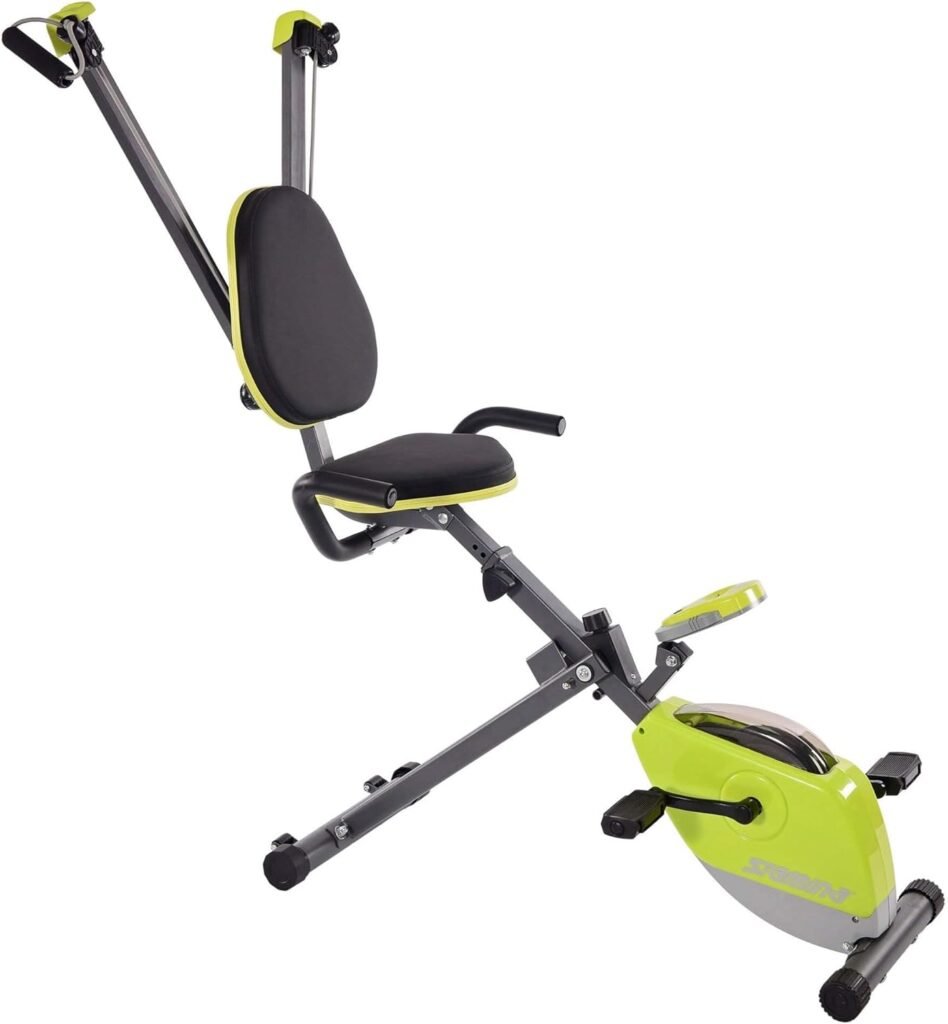 Stamina Wonder Exercise Bike | Build Upper and Lower Body Strength on One Machine | Includes Two Online Workout Videos, Chartreuse and Gray