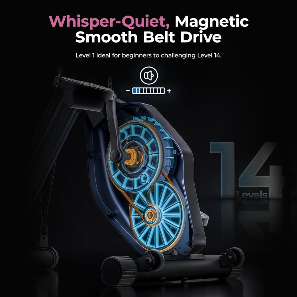 Sunny Health  Fitness Foldable Magnetic Exercise X-Bike Pro, Digital Monitor, Pulse Sensor, Low-Impact, Magnetic Resistance, Ergonomic Support, SunnyFit® App Enhanced Bluetooth Connectivity