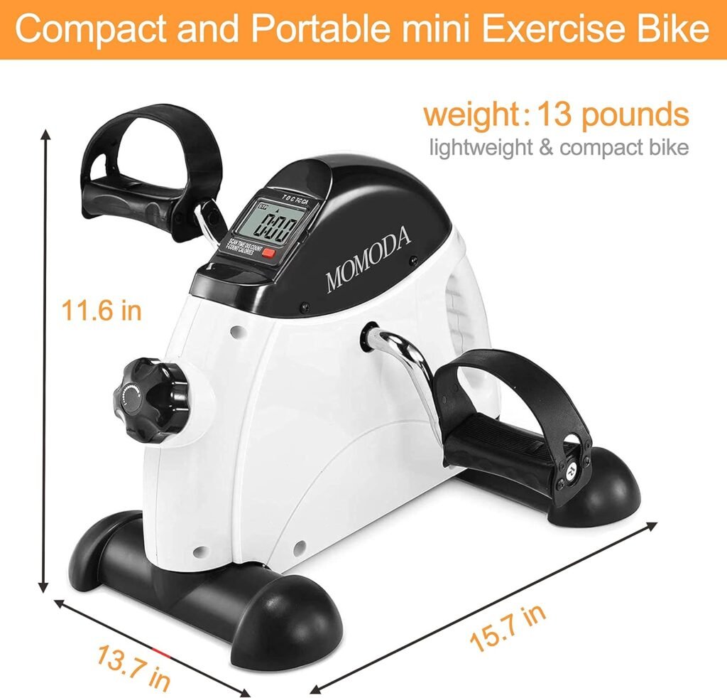 Under Desk Bike Pedal Exerciser Mini Bike for Leg/Arm Bike Mini Peddler with LCD Display for Home/Office