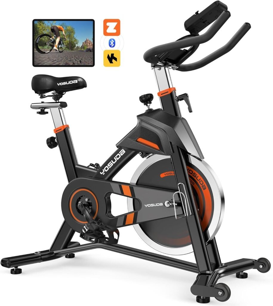 YOSUDA Exercise Bike for Home Magnetic Exercise Bike Stationary 350LB Capacity, Exercise Bike with Bluetooth, Indoor Cycling Bike with Ipad Mount  Comfortable Seat Cushion