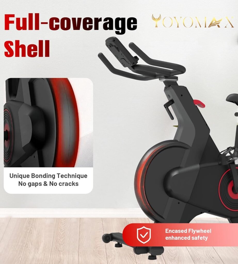 yoyomax Exercise Bike, Magnetic Stationary Bicycle, Indoor Cycling Bike - Fitness Stationary Bicycle Machine with Comfortable Seat Cushion  Digital Display with Pulse