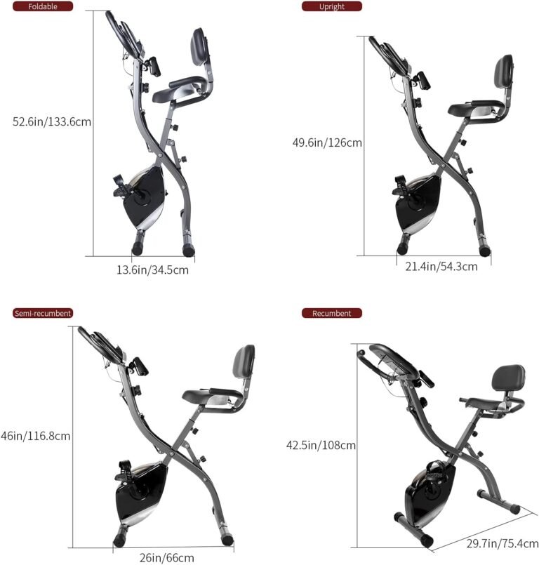 exercise bike stationary bike ultra quiet folding indoor cycling bike with 8 level resistance arm resistance band high b 2