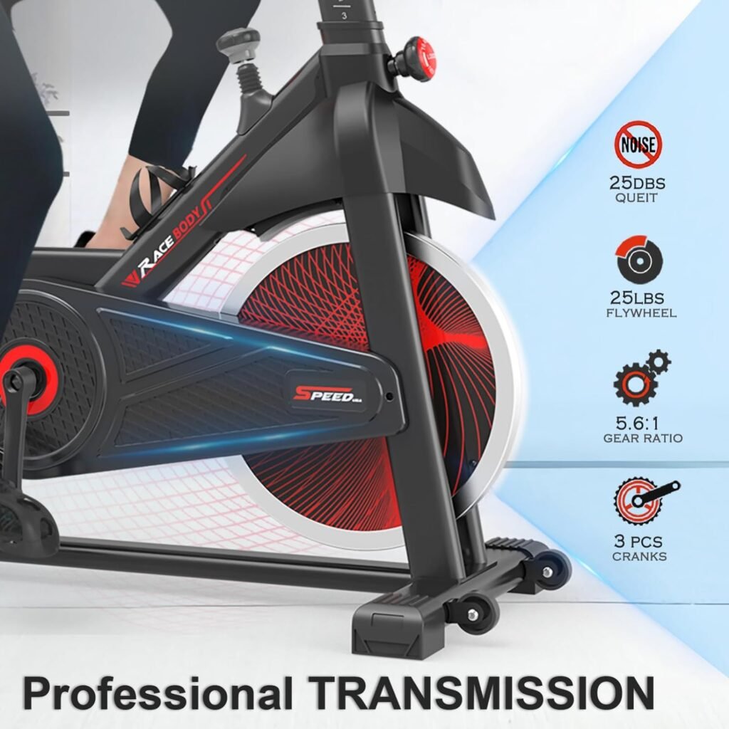 Exercise Bike Stationary for Home Workout,Adjustable Frictional Resistance/Brake Pad,Indoor Cycling Bike for Home Cardio Gym Fitness with Comfortable Cusion, LCD Display and Hand Pulse