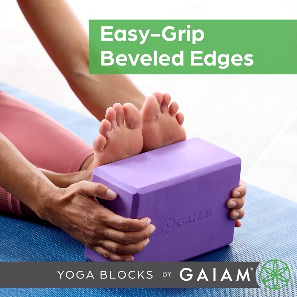 Gaiam Yoga Block - Supportive Latex-Free Eva Foam - Soft Non-Slip Surface with Beveled Edges for Yoga, Pilates, Meditation - Yoga Accessories for Stability, Balance, Deepen Stretches (Cool Mint)