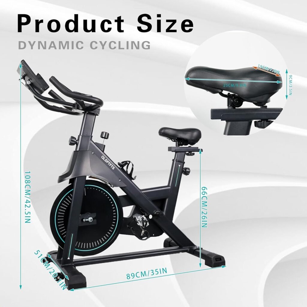 Indoor Stationary Cycling Exercise Bike, Adjustable Magnetic Resistance Silent Belt Drive, Cardio Workout For Home, Bike With Comfortable Seat,Digital Monitor