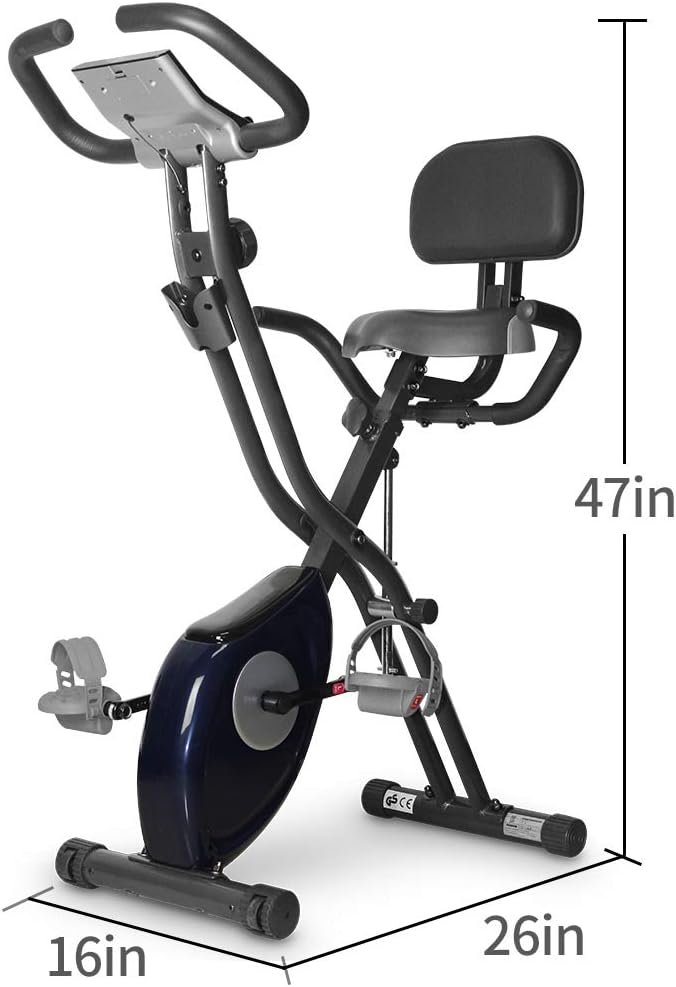 leikefitness LEIKE X Bike Ultra-Quiet Folding Exercise Bike, Magnetic Upright Bicycle with Heart Rate,LCD Monitor and easy to assemble