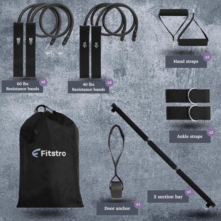 pilates bar kit with resistance bands exercise and fitness workout equipment for legs booty abs and arms suitable for wo 3