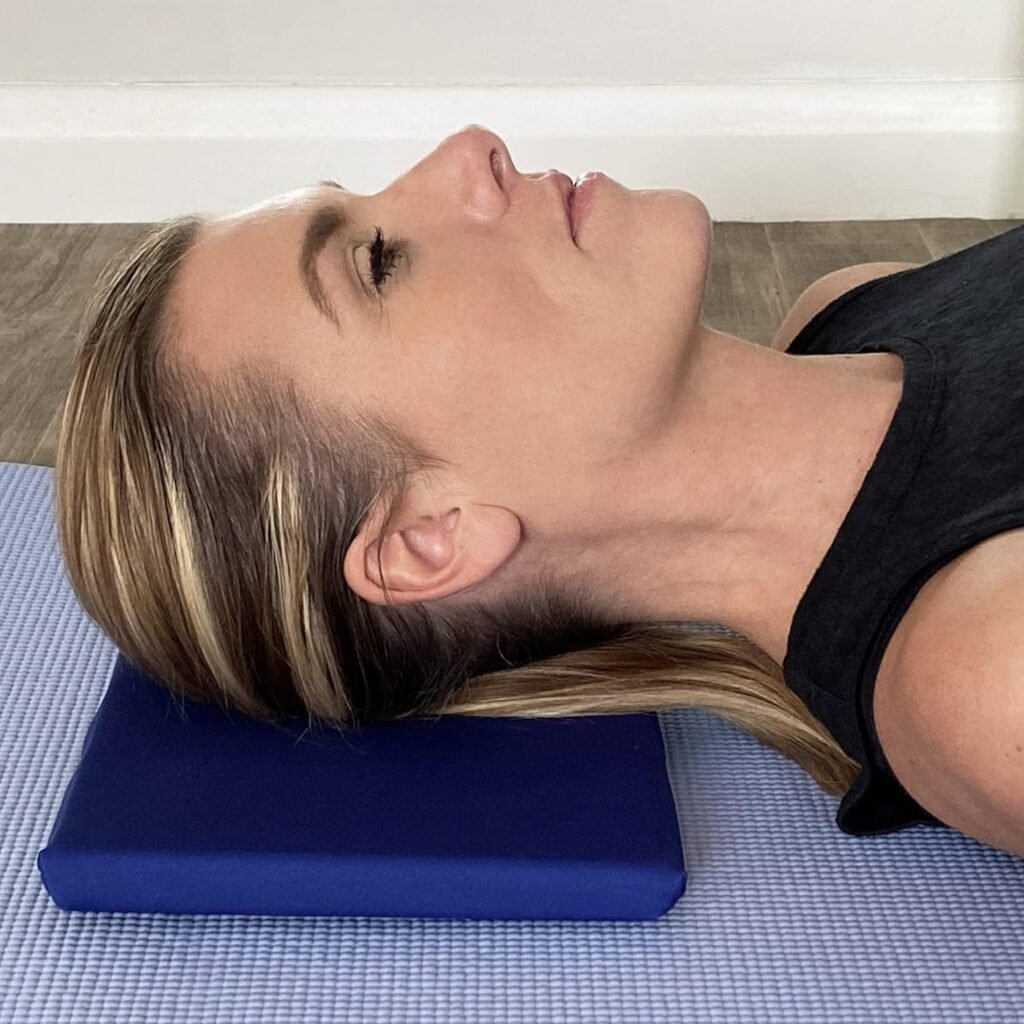 Pilates Head Cushion - Yoga Pillow - 1 Premium Foam Provides Comfort Support to Head, Knees, Elbows, Hip During Mat Exercise - Easy Clean Machine Washable Cover