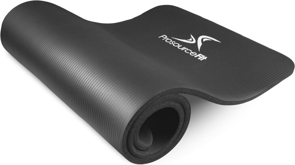 ProsourceFit Extra Thick Yoga and Pilates Mat High Density Exercise Mat with Comfort Foam and Carrying Strap