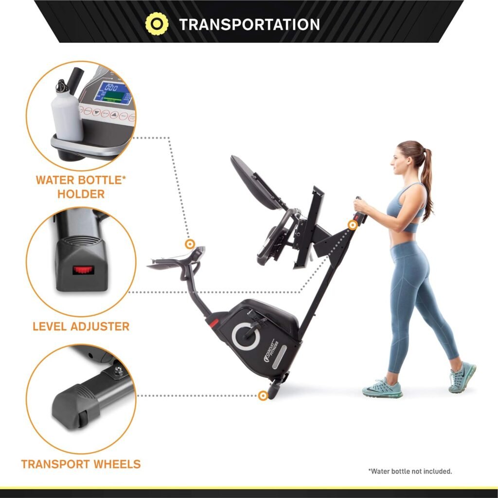 Recumbent Magnetic Exercise Bike with 15 Workout Programs, LCD and Heart Rate Monitor