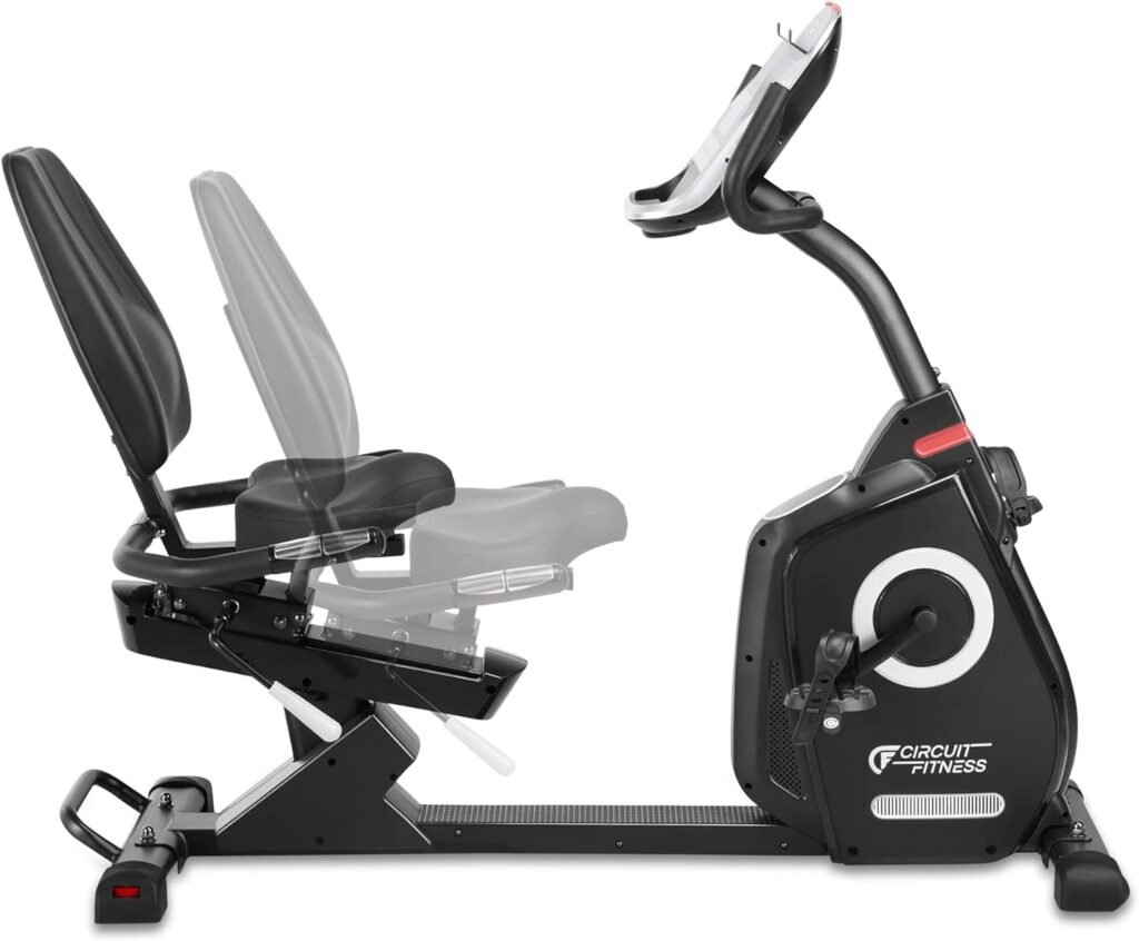 Recumbent Magnetic Exercise Bike with 15 Workout Programs, LCD and Heart Rate Monitor